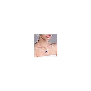 【並行輸入品】[Gem Stone King] 13カラット シミュレイテッド サファイア ネックレス シルバー925 誕生日プレゼント Gem