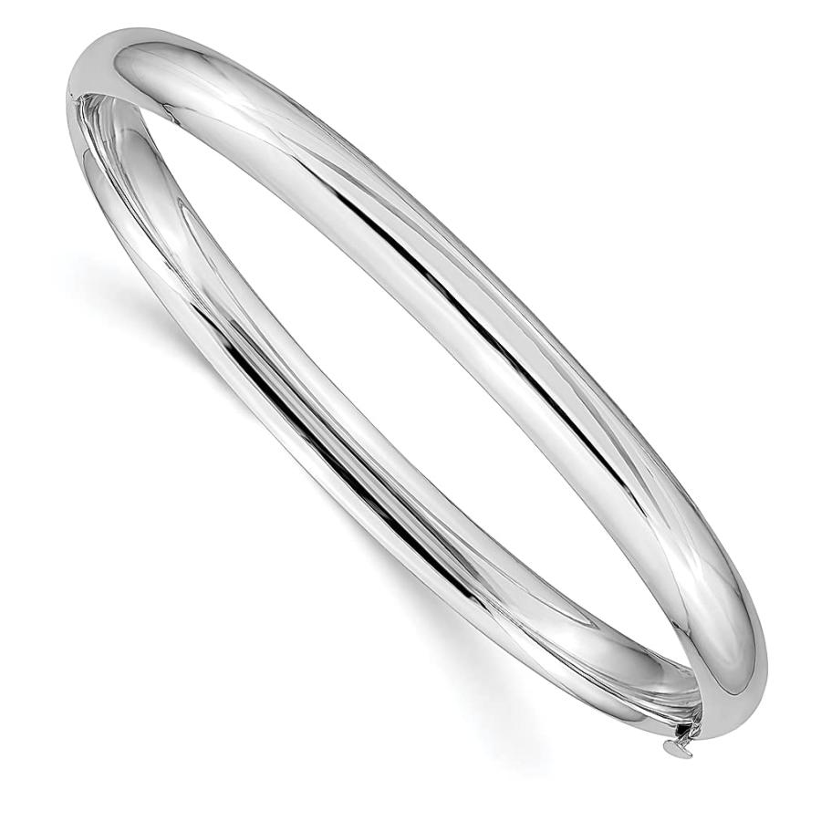 並行輸入品】14K ホワイトゴールド 6.00mm ヒンジ付きバングル