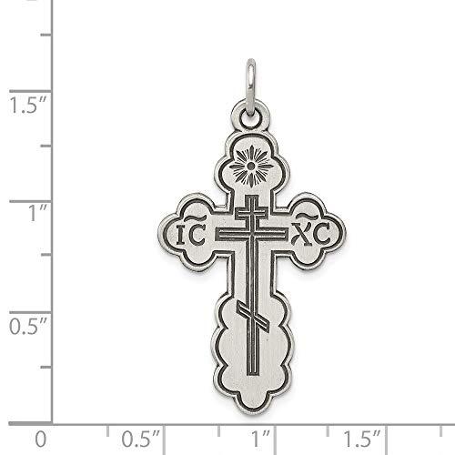 【並行輸入品】Solid 925 Sterling Silver Eastern Orthodox Cross Pendant (27mm x_4