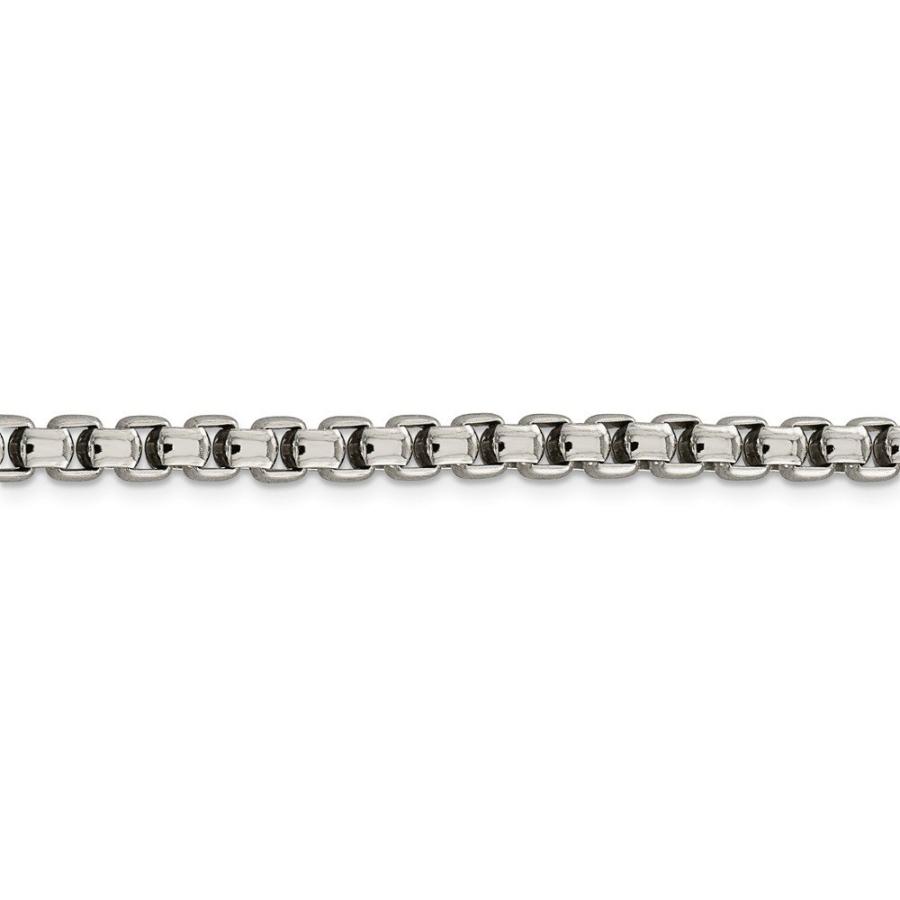【並行輸入品】ソリッド925スターリングシルバー 5.20mm ラウンドボックスチェーンネックレス Solid 925 Sterling Silの画像