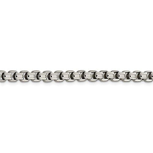 【並行輸入品】ソリッド925スターリングシルバー 5.20mm ラウンドボックスチェーンネックレス Solid 925 Sterling Silの画像