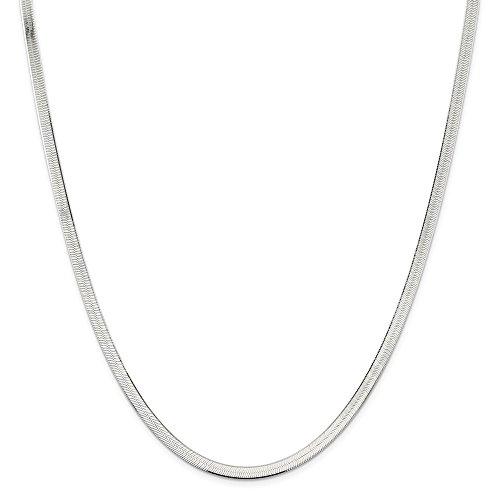 【並行輸入品】ソリッド925スターリングシルバー4.5 MMマジックヘリンボーン柄フラットチェーンネックレス   安全ロックカニカンの画像