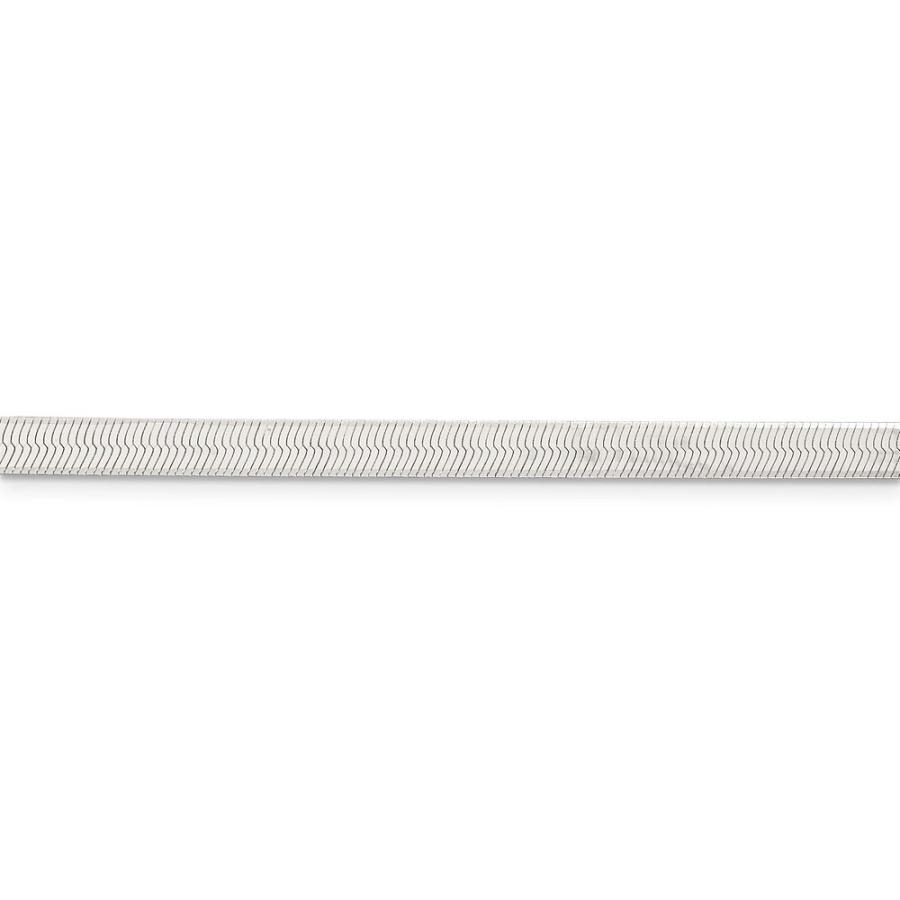 【並行輸入品】ソリッド925スターリングシルバー4.5 MMマジックヘリンボーン柄フラットチェーンネックレス   安全ロックカニカンの画像