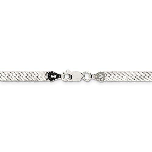 【並行輸入品】ソリッド925スターリングシルバー4.5 MMマジックヘリンボーン柄フラットチェーンネックレス   安全ロックカニカンの画像