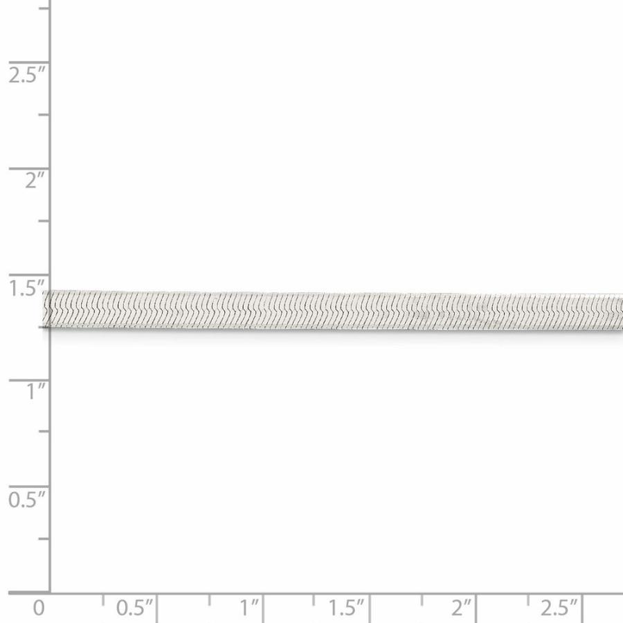 【並行輸入品】ソリッド925スターリングシルバー4.5 MMマジックヘリンボーン柄フラットチェーンネックレス   安全ロックカニカンの画像