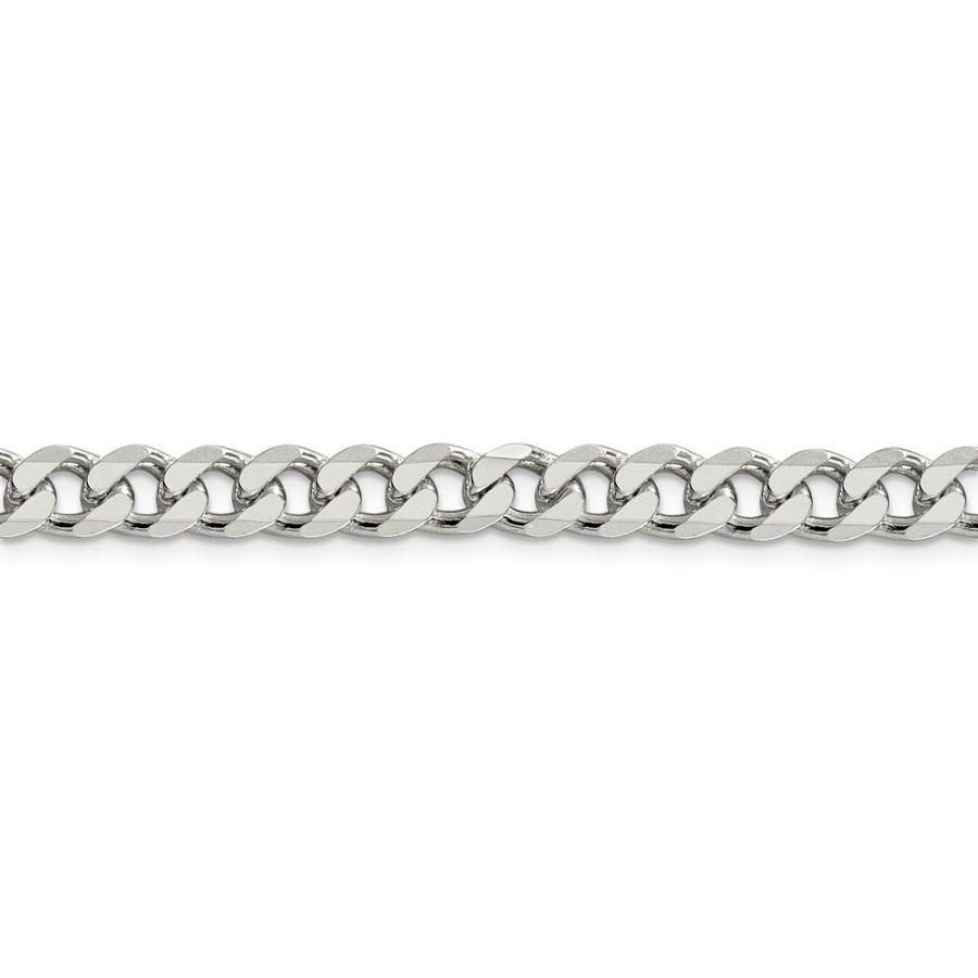 【並行輸入品】ソリッド925スターリングシルバー 7mm パヴェダイヤモンドカット カーブリンク キューバチェーンネックレス, スターリングシルの画像