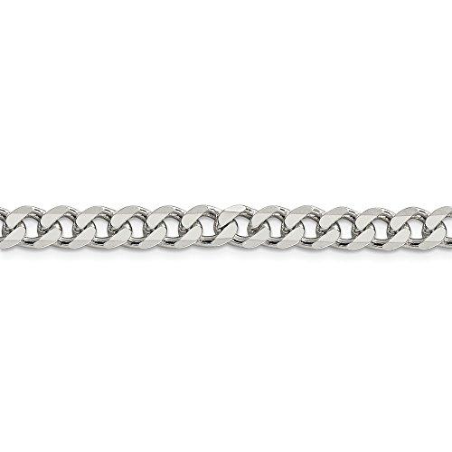 【並行輸入品】ソリッド925スターリングシルバー 7mm パヴェダイヤモンドカット カーブリンク キューバチェーンネックレス, スターリングシルの画像