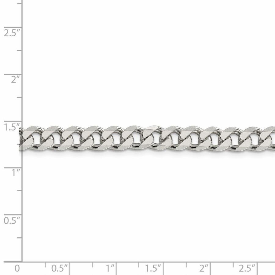 【並行輸入品】ソリッド925スターリングシルバー 7mm パヴェダイヤモンドカット カーブリンク キューバチェーンネックレス, スターリングシルの画像