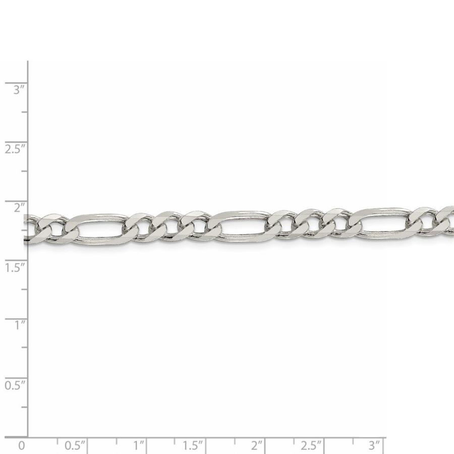 【並行輸入品】ソリッド925スターリングシルバー6.5?MMフィガロリンクチェーンネックレス? ?with安全ロックカニカンの画像