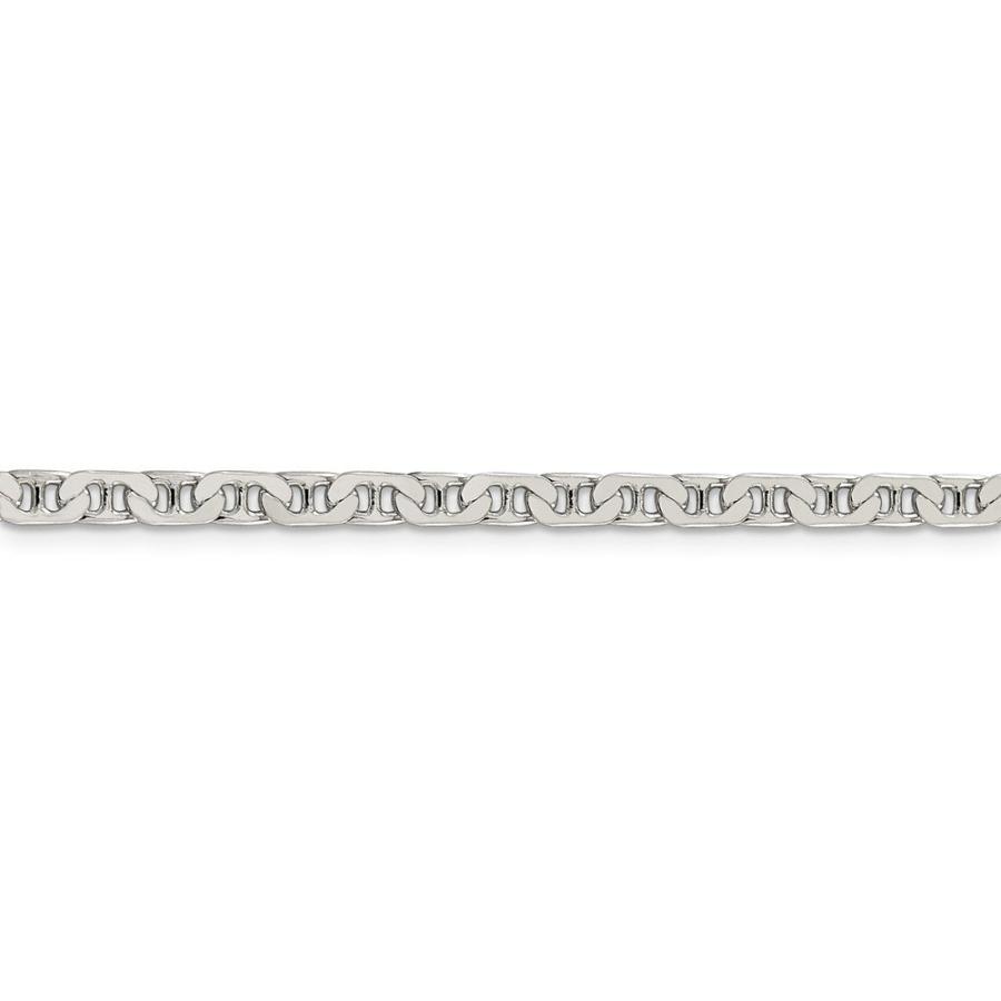 【並行輸入品】ソリッド925スターリングシルバー3.75 MMフラットアンカーMarinerリンクチェーンネックレス シルバー Solid 92の画像