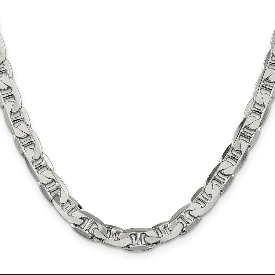 【並行輸入品】ソリッド925スターリングシルバー7 mmアンカーMarinerリンクチェーンネックレス Solid 925 Sterling Sの画像