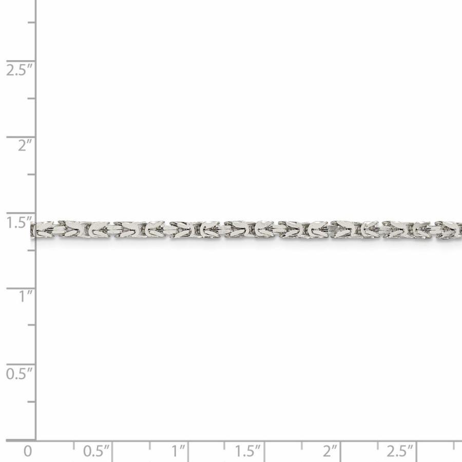 【並行輸入品】ソリッド925スターリングシルバー2.5 MMビザンチンチェーンネックレス Solid 925 Sterling Silver 2の画像