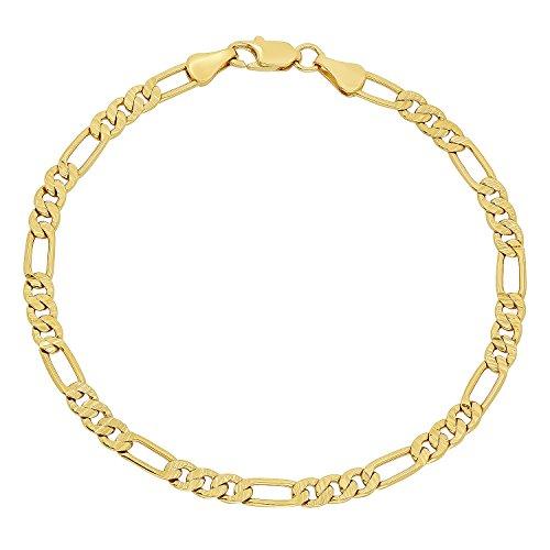 14k フィガロチェーン ブレスレット WG YG