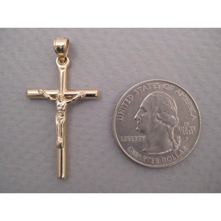 【並行輸入品】14 KイエローゴールドMedium Crucifixクロスペンダントチャーム LooptyHoops Large 14k Yel_9