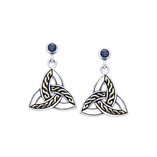 【並行輸入品】スターリングシルバーとゴールドメッキジュエリートレンドCeltic Trinity Knotダングルイヤリング。。。 Jewelr_1