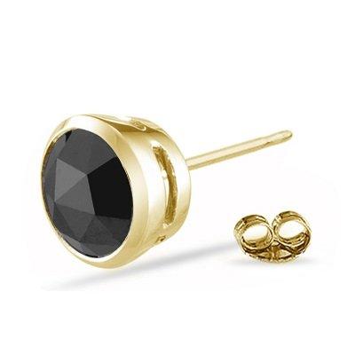 【並行輸入品】0.64 0.71 Cts Round Rose Cut AAA Black Diamond Mens Stud Earringの画像