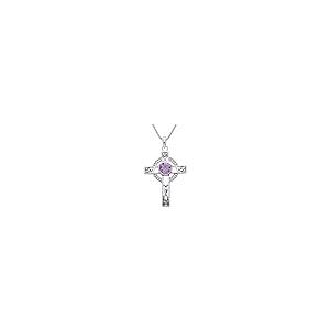 【並行輸入品】Jewelry Trends スターリングシルバー ケルトノットワーククロス アメジストペンダント 18インチチェーンネックレス，_2