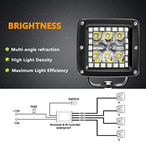 【並行輸入品】AutimHoo B led Works Light Offroad Lights Square pods + Waterprooの画像