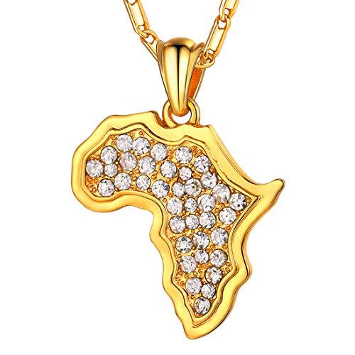 【並行輸入品】U7 Crystal Pendant Women Jewelry African Style Necklace 18K Stam_1