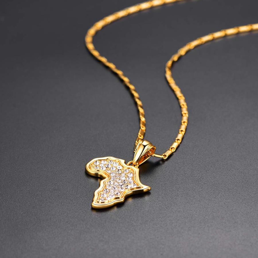 【並行輸入品】U7 Crystal Pendant Women Jewelry African Style Necklace 18K Stam_3