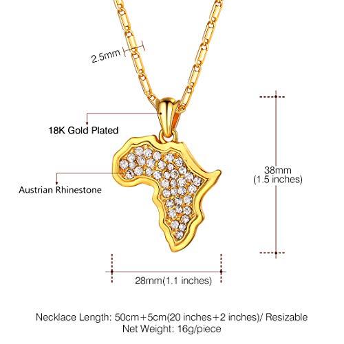 【並行輸入品】U7 Crystal Pendant Women Jewelry African Style Necklace 18K Stam_7