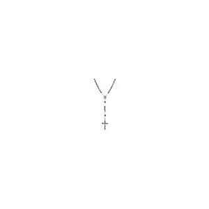 【並行輸入品】7 Sorrows ロザリオ スターリングシルバーロザリオ ロードクロサイト 6mm 十字架&奇跡のメダル 24インチ ネックレスの画像