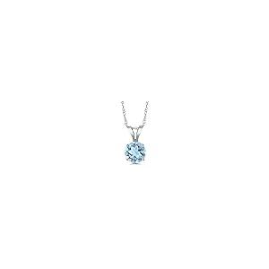 【並行輸入品】[Gem Stone King] 0.5カラット 天然 スカイブルートパーズ ネックレス レディース 14金 ホワイトゴールド K_2