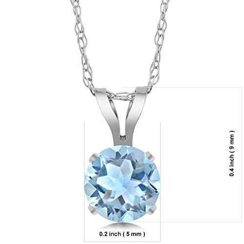 【並行輸入品】[Gem Stone King] 0.5カラット 天然 スカイブルートパーズ ネックレス レディース 14金 ホワイトゴールド K_4
