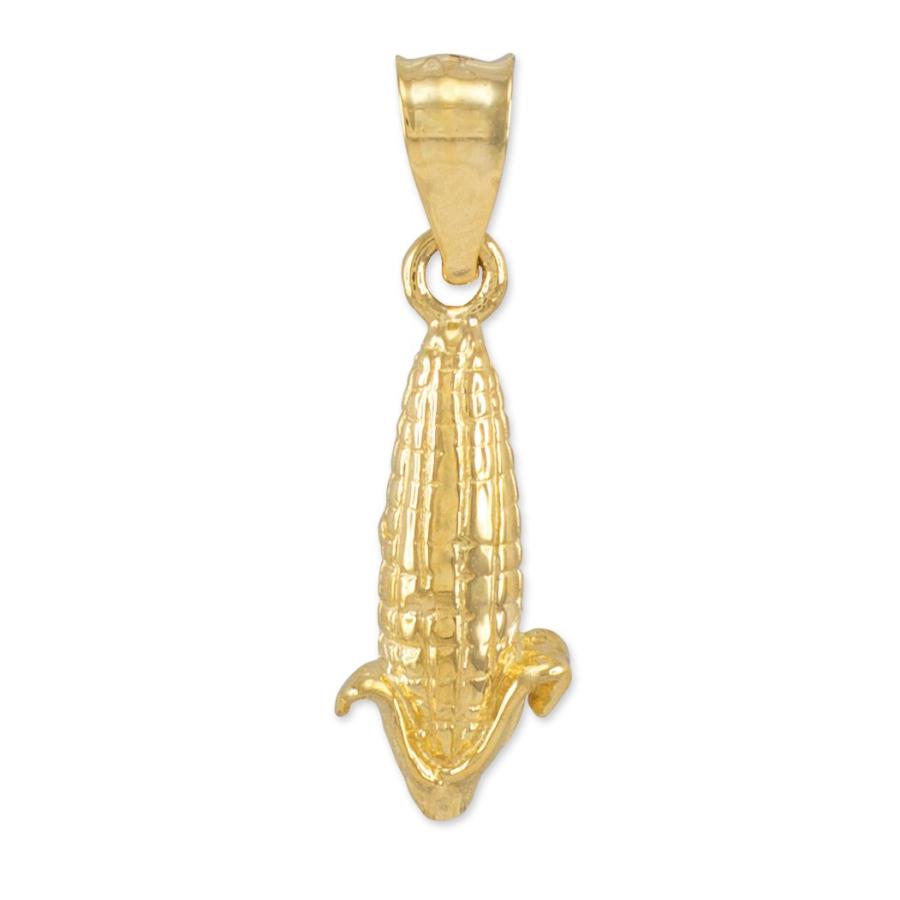 【並行輸入品】14?KイエローゴールドCorn on a Cobチャームペンダントネックレス 14k Yellow Gold Corn on aの画像