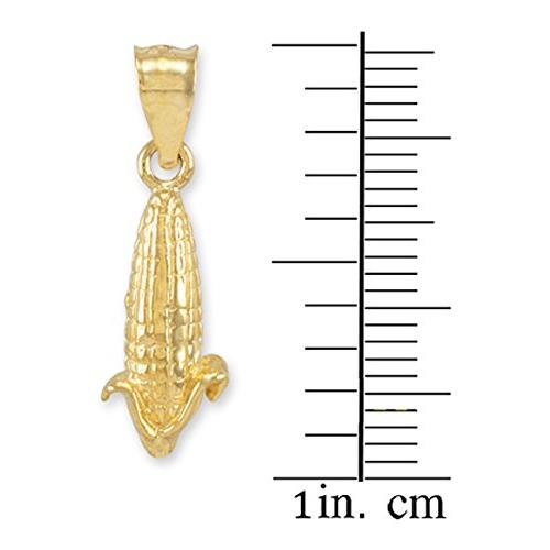 【並行輸入品】14?KイエローゴールドCorn on a Cobチャームペンダントネックレス 14k Yellow Gold Corn on aの画像