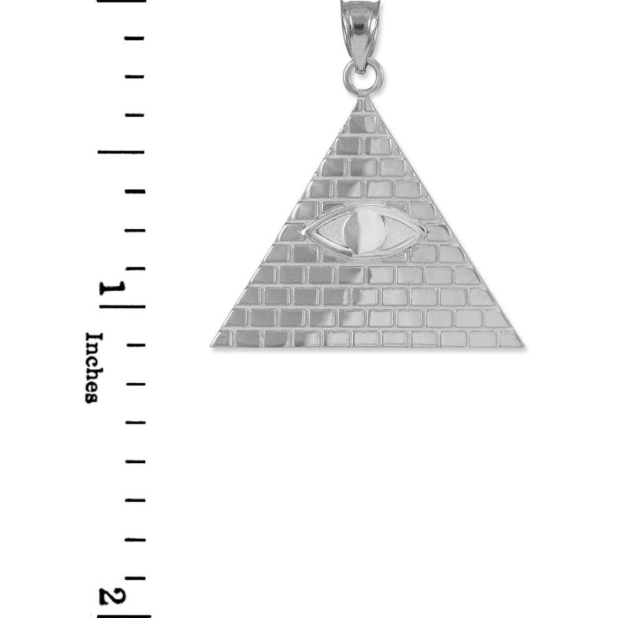 【並行輸入品】Fine 10?KホワイトゴールドピラミッドチャームAll Seeing Eye of Providenceイルミナティペンダント_6