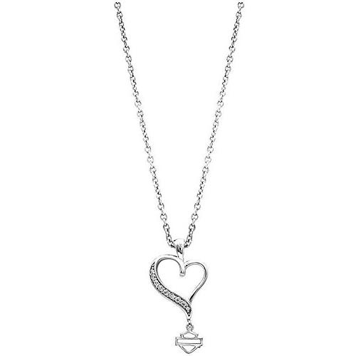 【並行輸入品】Harley Davidson Women's Necklace, Embellished Rebel Heart, Silverの画像