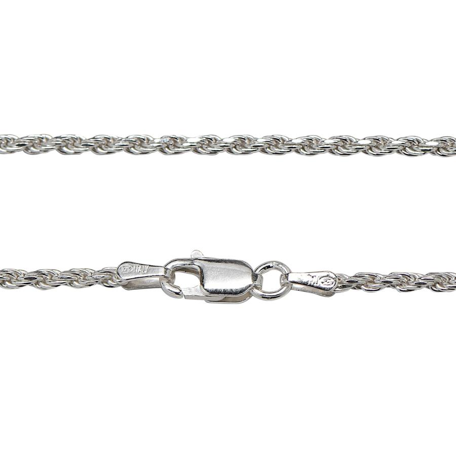 【並行輸入品】925スターリングシルバー 2mm ダイヤモンドカット ロープチェーンネックレス レディース ガールズ アップグレード カニカン留_9