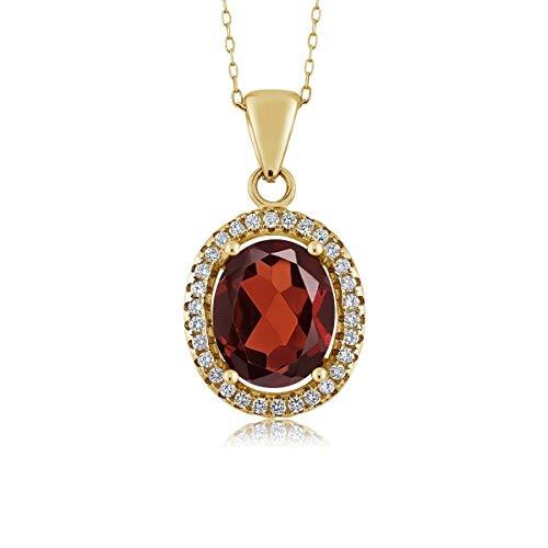 並行輸入品】[Gem Stone King] 4カラット 天然 ガーネット ネックレス 