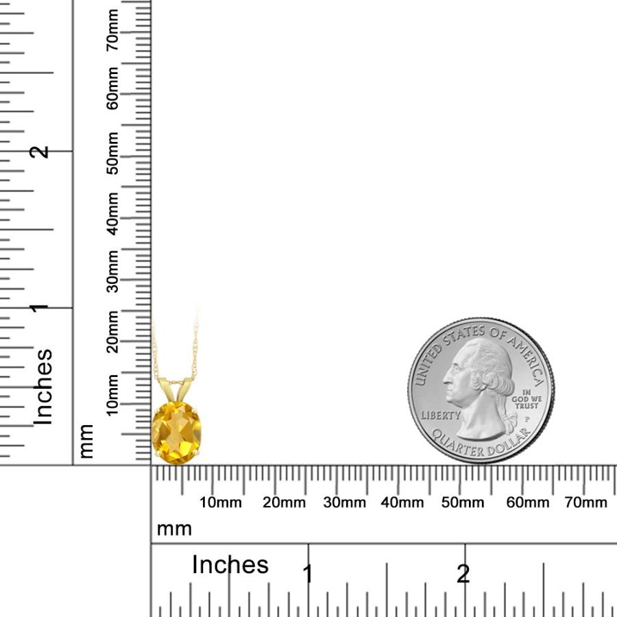 【並行輸入品】[Gem Stone King] 2カラット 天然 シトリン ネックレス レディース 14金 イエローゴールド K14 11月 誕の画像