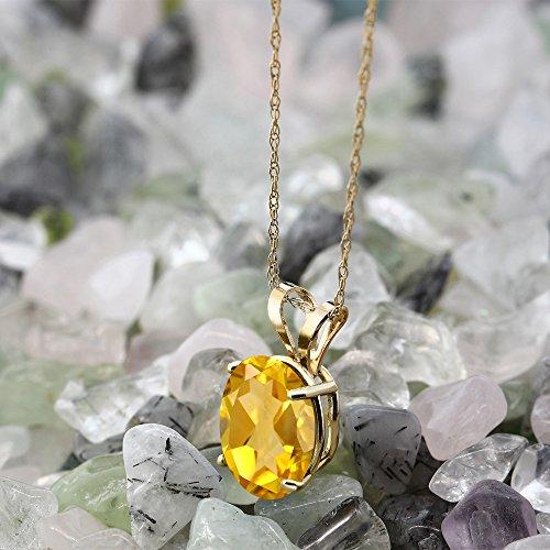 【並行輸入品】[Gem Stone King] 2カラット 天然 シトリン ネックレス レディース 14金 イエローゴールド K14 11月 誕の画像