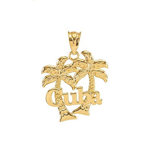 【並行輸入品】キューバ光沢仕上げ10?Kゴールドパームツリーチャームペンダント Trendy Necklaces Polished 10k Goの画像