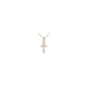 【並行輸入品】14?KローズゴールドエジプトAnkhクロスチャームペンダントネックレス 14k Rose Gold Egyptian Ankhの画像