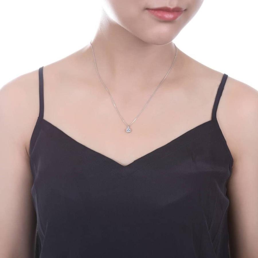 【並行輸入品】BERRICLEロジウムメッキスターリングシルバークッションカットキュービックジルコニアCZソリティアペンダント0.6 CTW 1