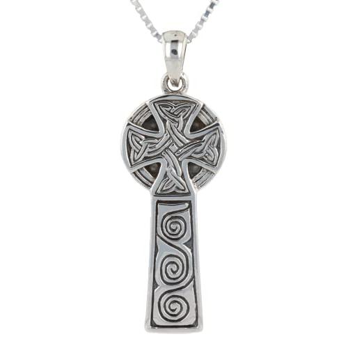 【並行輸入品】ジュエリートレンドスターリングシルバーケルトクロスペンダント上18インチボックスチェーンネックレス Jewelry Trends_1