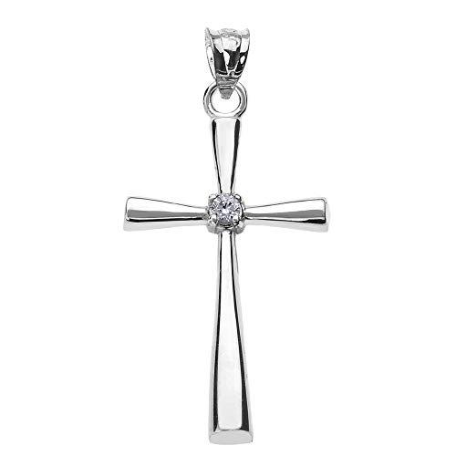 【並行輸入品】FDJ ソリティアダイヤモンドクロスペンダントネックレス 宗教ジュエリー 14kホワイトゴールド Religious Jewelr_4