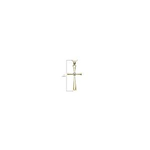 【並行輸入品】ソリティアダイヤモンドクロスペンダントネックレス14 Kイエローゴールド 14K Yellow Gold Solitaire Di_8