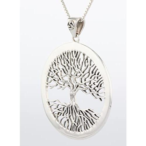 【並行輸入品】ジュエリートレンドスターリングシルバーLarge Celtic Tree of Life Pendant on 18インチボックス_7