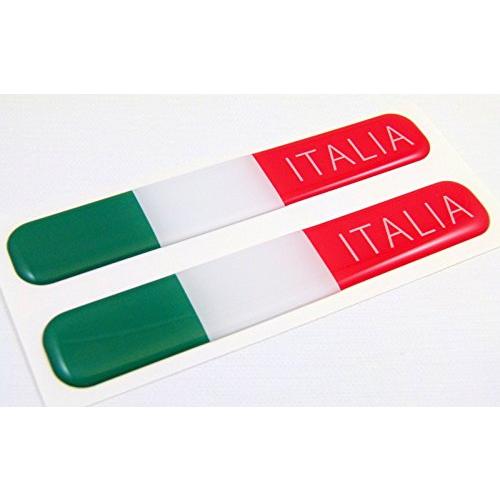 【並行輸入品】イタリアイタリアItalia国旗ドーム型デカールエンブレム樹脂車ステッカー5 \" x 0.82 \" 2pc。 Italy Italの画像