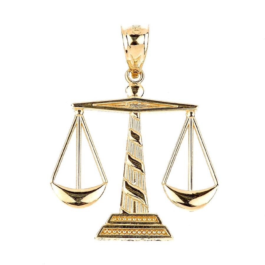 【並行輸入品】14?K黄色ゴールドスケールの正義ペンダントネックレス ゴールド 14k Yellow Gold Scales of Justicの画像