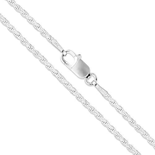 【並行輸入品】スターリングシルバー ダイヤモンドカット ロープチェーン1.1mm 1.4mm 1.5mm 1.7mm 2.2mm ソリッド925_1