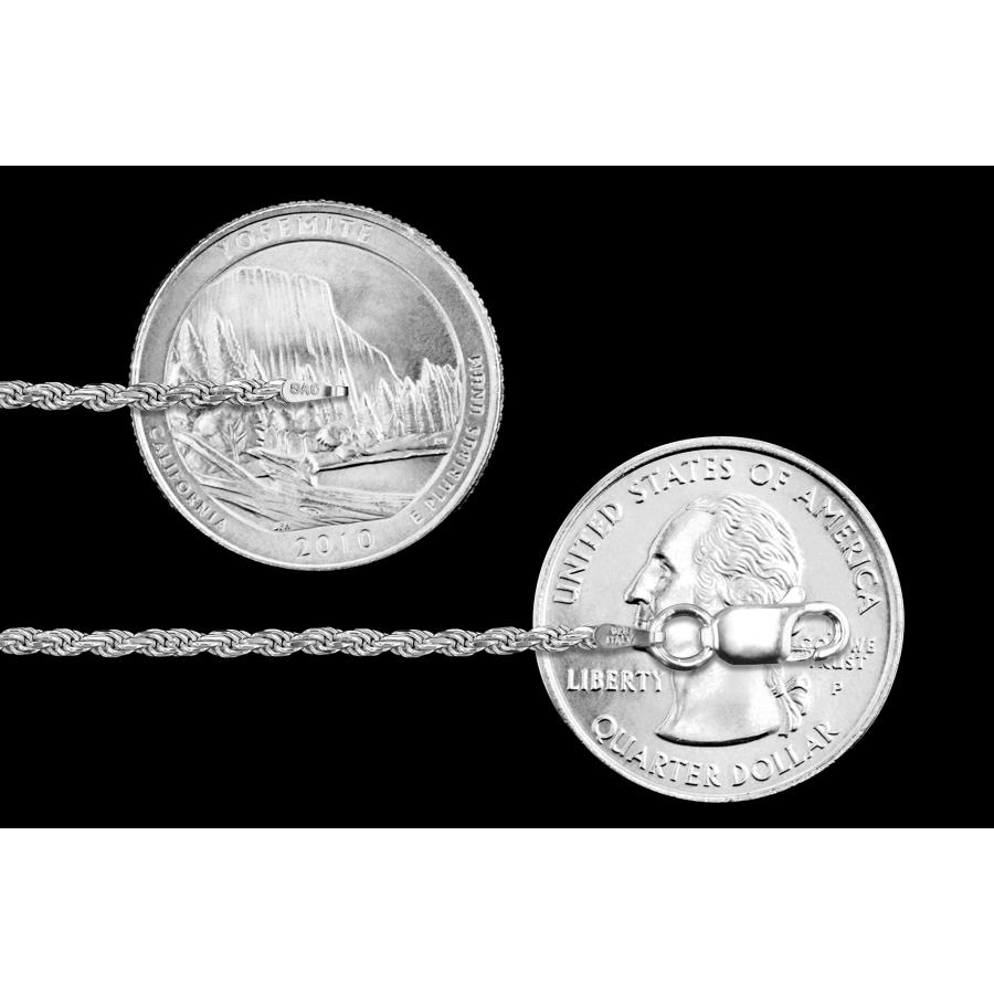 【並行輸入品】スターリングシルバー ダイヤモンドカット ロープチェーン1.1mm 1.4mm 1.5mm 1.7mm 2.2mm ソリッド925_3