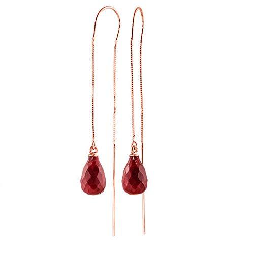 【並行輸入品】Galaxy Gold 14Kソリッドローズゴールド染め 6.60ct ルビー スレッドイヤリング Galaxy Gold GGの画像