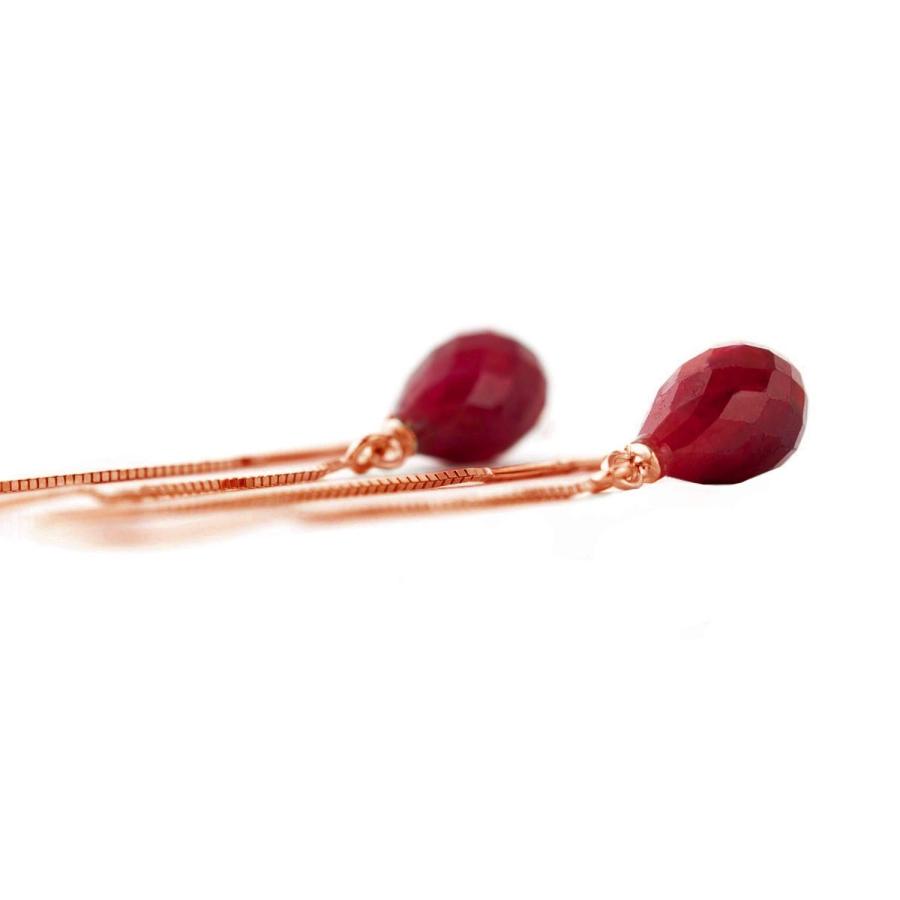 【並行輸入品】Galaxy Gold 14Kソリッドローズゴールド染め 6.60ct ルビー スレッドイヤリング Galaxy Gold GGの画像