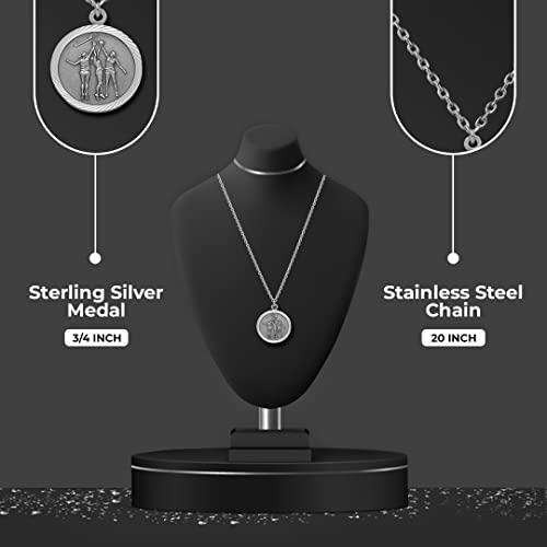 【並行輸入品】スターリングシルバー女の子バスケットボールスポーツMedal with Saint Christopherバック、3 / 4インチ_4